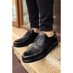 MN003 - DST Classica Pelle Di Cuoio Erkek Ayakkabı SIYAH