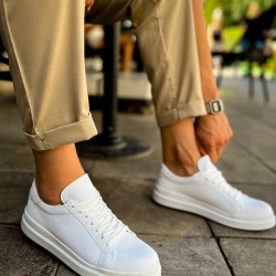 MN979 - Santoni CRT Spor Erkek Ayakkabı BEYAZ