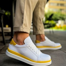 MN979 - Santoni GBT Spor Erkek Ayakkabı BEYAZ/SARI