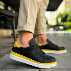 MN979 - Santoni GBT Spor Erkek Ayakkabı SIYAH/SARI