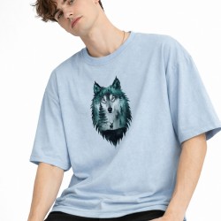 Wolf - Oversize Erkek Tişört Bebek Mavisi