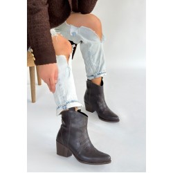 Akver Acı Kahve Cilt Topuklu Bot