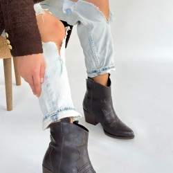 Akver Acı Kahve Cilt Topuklu Bot