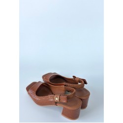 Alessi Kahve Rugan Topuklu Ayakkabı