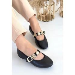 Atnis Siyah Cilt Babet Ayakkabı