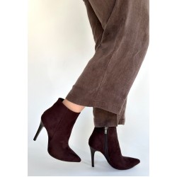 Blan Acı Kahve Süet Topuklu Bot