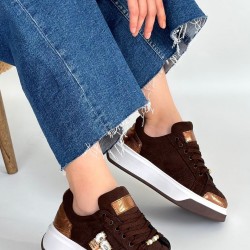 Ceans Kahverengi Süet Bağcıklı Spor Ayakkabı