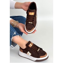 Ceans Kahverengi Süet Bağcıklı Spor Ayakkabı