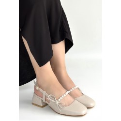 Ceyda Bej Cilt Topuklu Ayakkabı