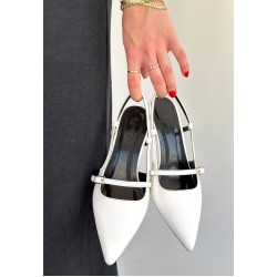 Darina Beyaz Cilt Topuklu Ayakkabı