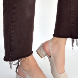 Dier Bej Cilt Topuklu Ayakkabı