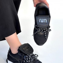 Dissa Siyah Cilt Bağcıklı Paraşüt Detaylı Spor Ayakkabı