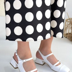 Doran Beyaz Cilt Topuklu Ayakkabı