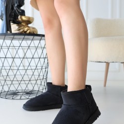 Elsa Siyah Süet Bot