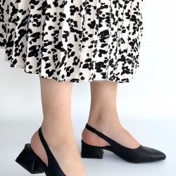 Evia Siyah Cilt Topuklu Ayakkabı