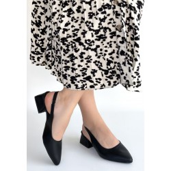 Evia Siyah Cilt Topuklu Ayakkabı