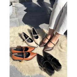 Galye Siyah Cilt Topuklu Ayakkabı