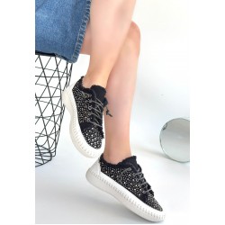 Guji Siyah Kot Bağcıklı Spor Ayakkabı