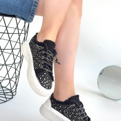 Guji Siyah Kot Bağcıklı Spor Ayakkabı