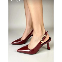 Hies Bordo Rugan Topuklu Ayakkabı