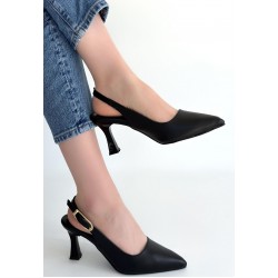 Hies Siyah Cilt Topuklu Ayakkabı