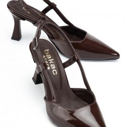 Hoost Kahverengi Rugan Topuklu Ayakkabı