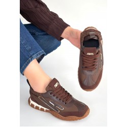 Huer Kahverengi Nubuk Bağcıklı Spor Ayakkabı