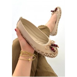 Ilwe Bej Cilt Babet Ayakkabı