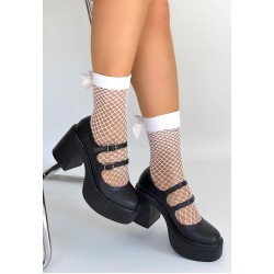 Jarlo Siyah Cilt Dolgu Topuk Ayakkabı