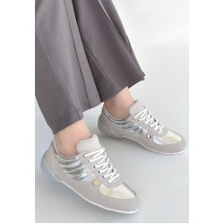 Jawen Gri Nubuk Gümüş Detaylı Spor Ayakkabı