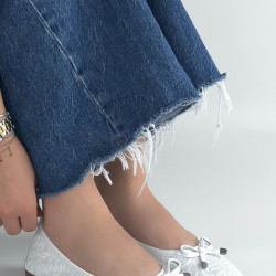 Jnues Beyaz Deri Babet Ayakkabı