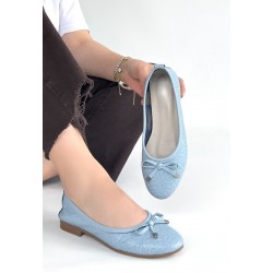 Jnues Mavi Deri Babet Ayakkabı