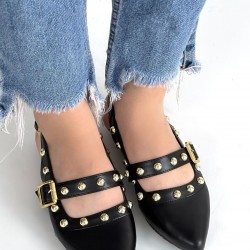 Jorwi Siyah Cilt Babet Ayakkabı