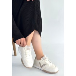 Jowen Bej Cilt Vizon Detaylı Bağcıklı Spor Ayakkabı