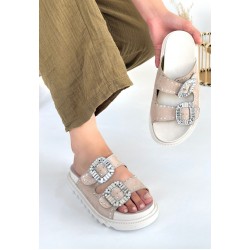 Juana Bej Nubuk Taşlı Terlik