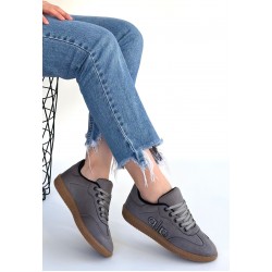 Lendo Gri Süet Bağcıklı Spor Ayakkabı