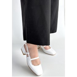 Liva Beyaz Cilt Topuklu Ayakkabı