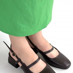 Liva Kahverengi Cilt Topuklu Ayakkabı