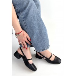 Liva Siyah Cilt Topuklu Ayakkabı