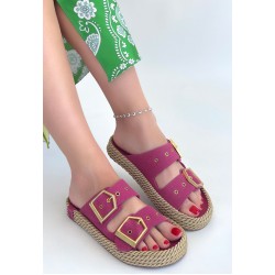 Loera Pemba Nubuk Çift Tokalı Terlik