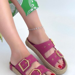 Loera Pemba Nubuk Çift Tokalı Terlik