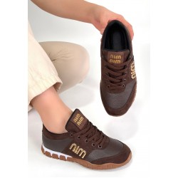 Marje Kahverengi Cilt Bağcıklı Spor Ayakkabı