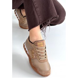 Marje Vizon Cilt Bağcıklı Spor Ayakkabı