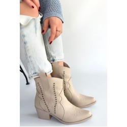 Matin Bej Cilt Topuklu Bot