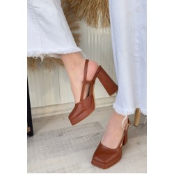 Mety Taba Cilt Topuklu Ayakkabı