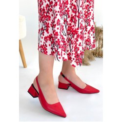 Morji Kırmızı Cilt Topuklu Ayakkabı