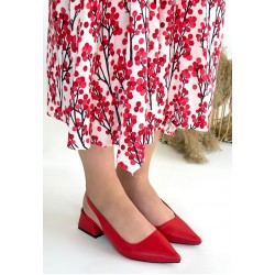 Morji Kırmızı Cilt Topuklu Ayakkabı