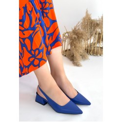 Morji Mavi Cilt Topuklu Ayakkabı