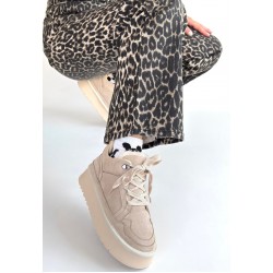 Muden Bej Süet Bağcıklı Bot