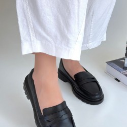 Narli Siyah Cilt Oxford Ayakkabı